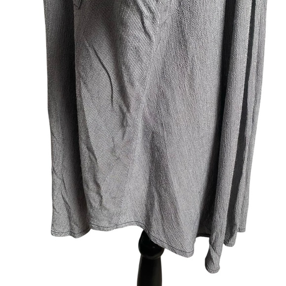 Free People Magic Breeze Gray Micro Stripe Button Down Shirt Large Oversized - Picture 10 of 16